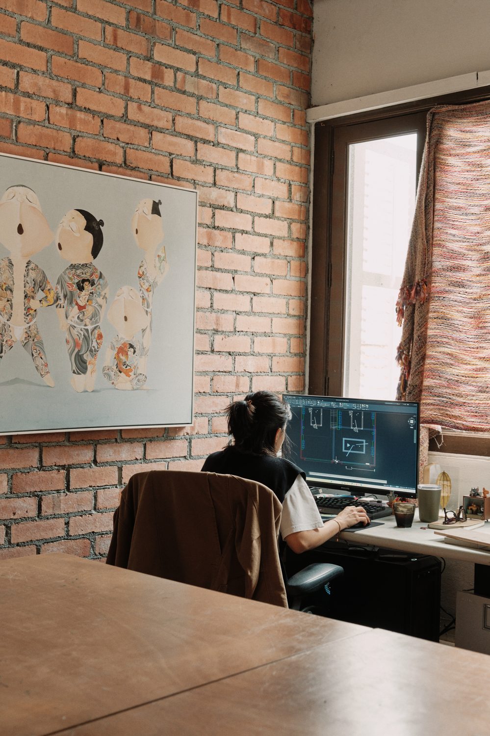 Groundwerk at work — drafting space plans, at the studio
